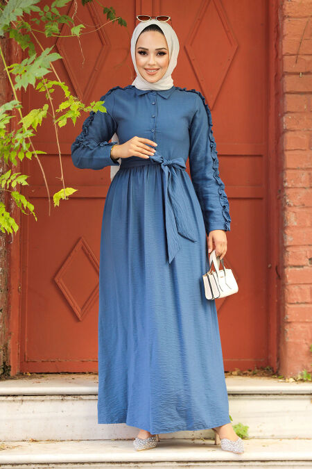 İndigo Blue Hijab Dress 3434IM